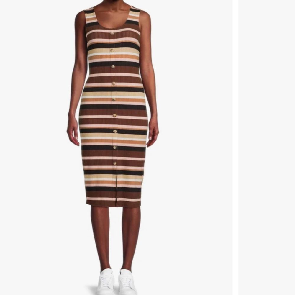 NWOT No Boundaries Juniors Striped Bodycon Fitted Dress Size L (11-13)